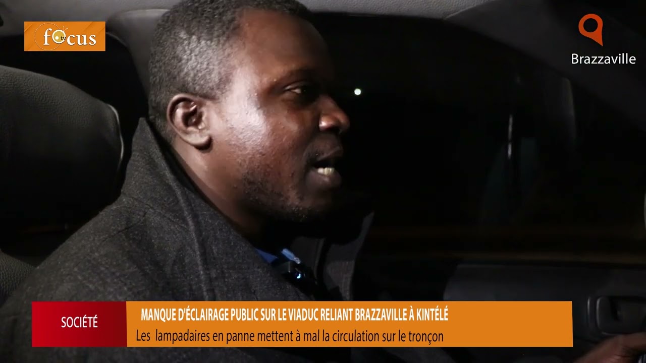 Le viaduc reliant Brazzaville à la Kintélé dans le noir.