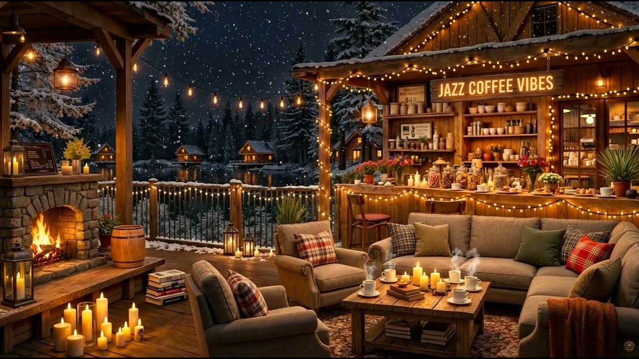 Cozy Snow Coffee Winter Study ❄ Jazz Piano Ambience