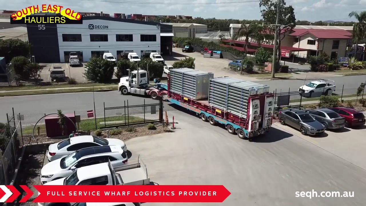 OOG flat rack on a low loader
