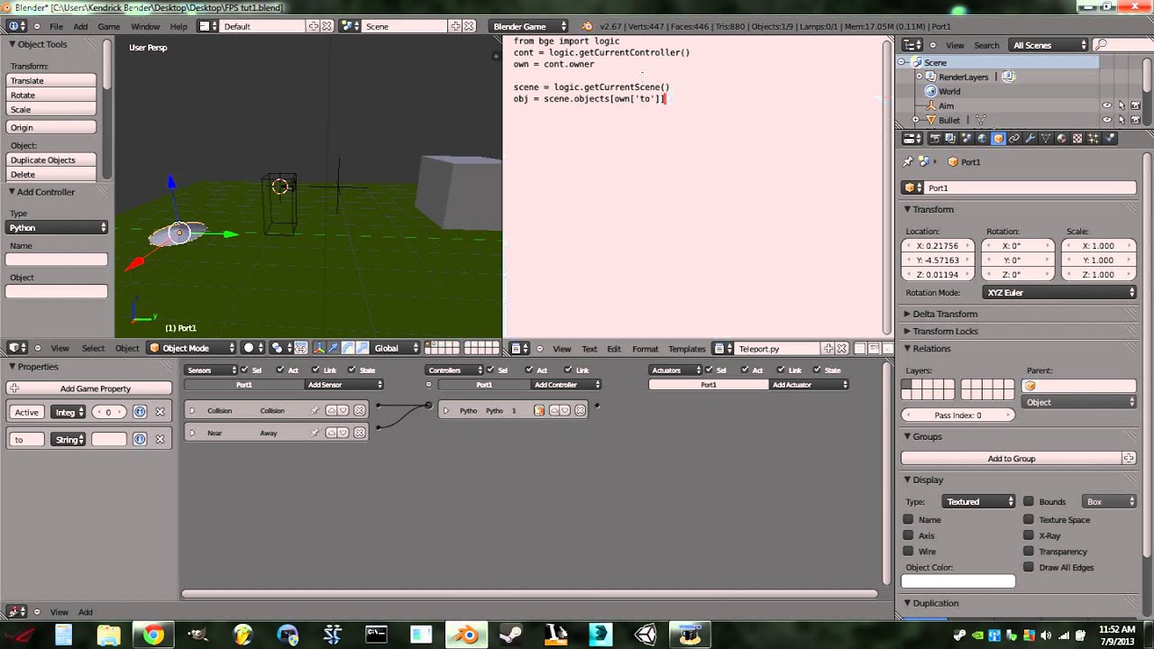 How to make a teleporter in the Blender Game Engine.
