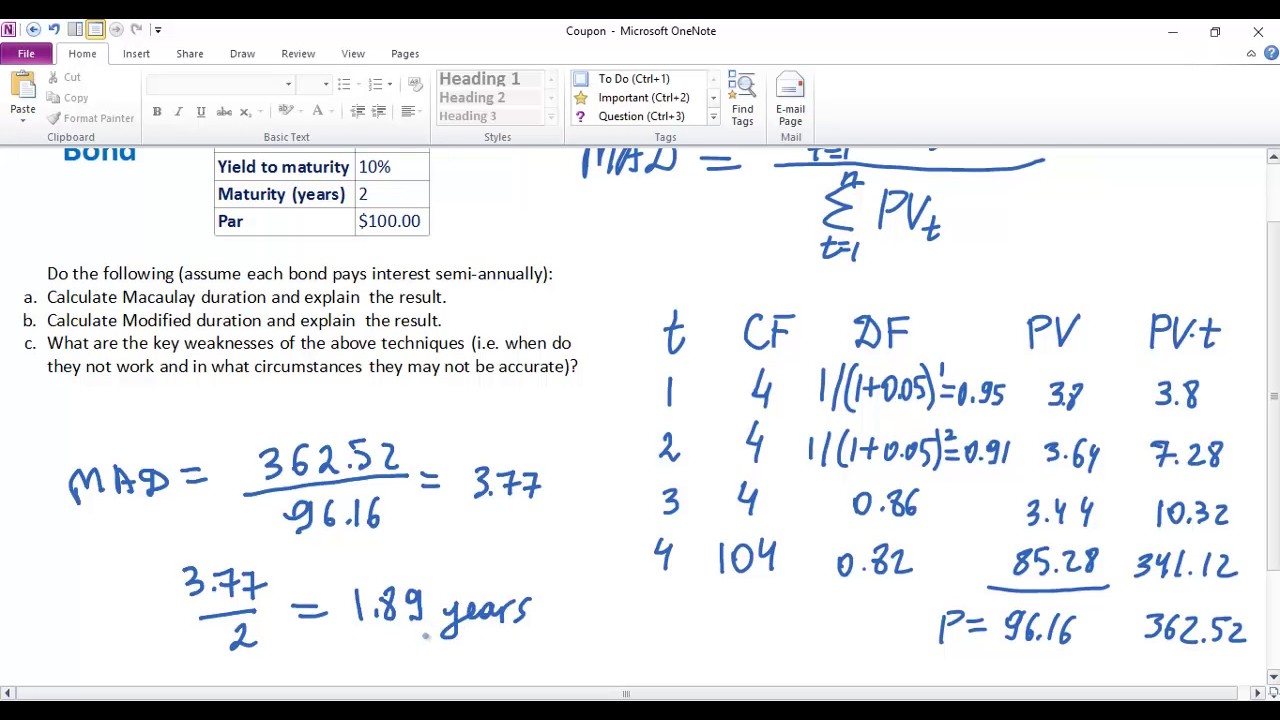 Macaulay and Modified duration