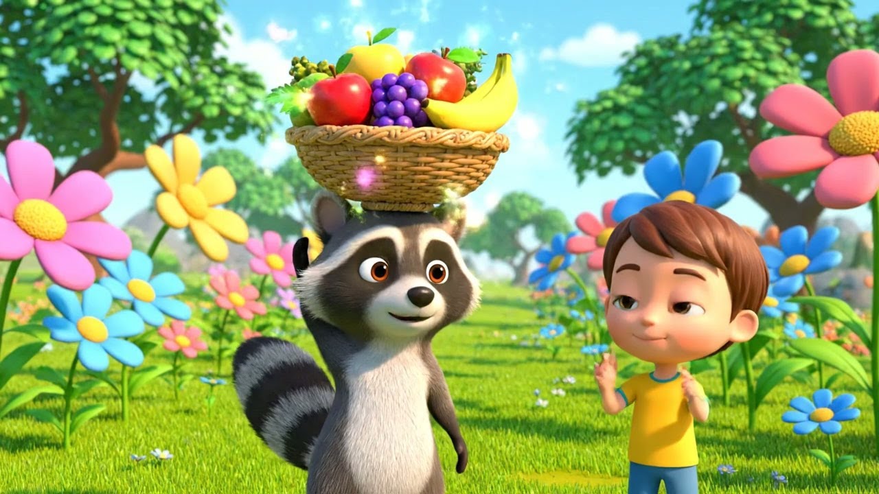Oops! Baby Raccoon Dropped the Fruit Basket 🦝 | Nursery Rhymes for Kids & Baby Songs