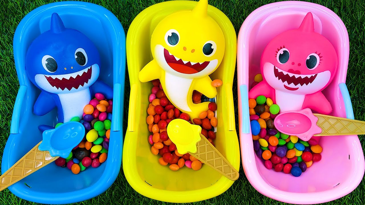 Satisfying ASMR l Magic Bathtubs with Rainbow Kinetic Sand M&M's & Skittles Candy Mixing Cutting