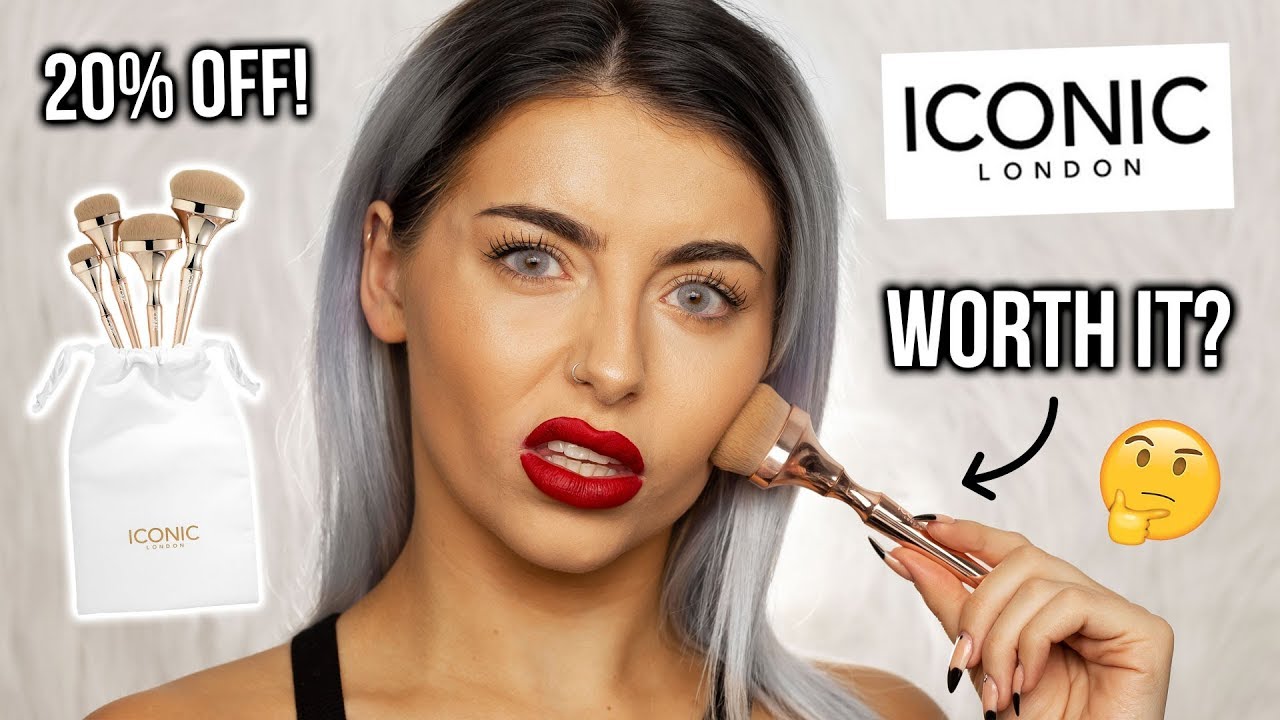TESTING ICONIC LONDON HD BLEND BRUSHES + DISCOUNT CODE! EVERY DAY GLAM MAKEUP TUTORIAL!