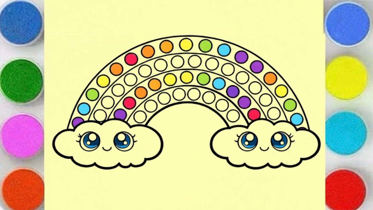 Sand Painting Cute Rainbow | Satisfying Sand Art for Kids & Toddlers🌈
