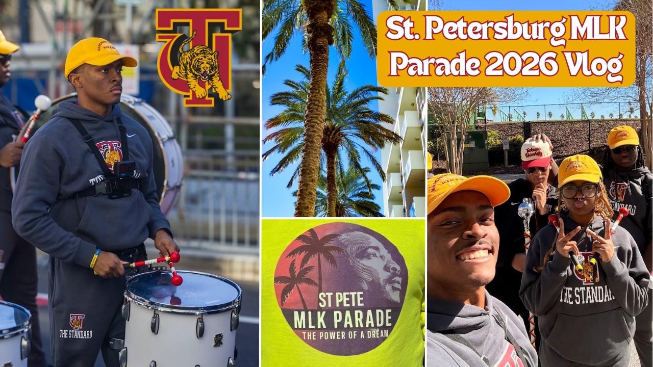 St. Petersburg MLK Parade Vlog 2026 (BTS Look) | Tuskegee Marching Crimson Pipers