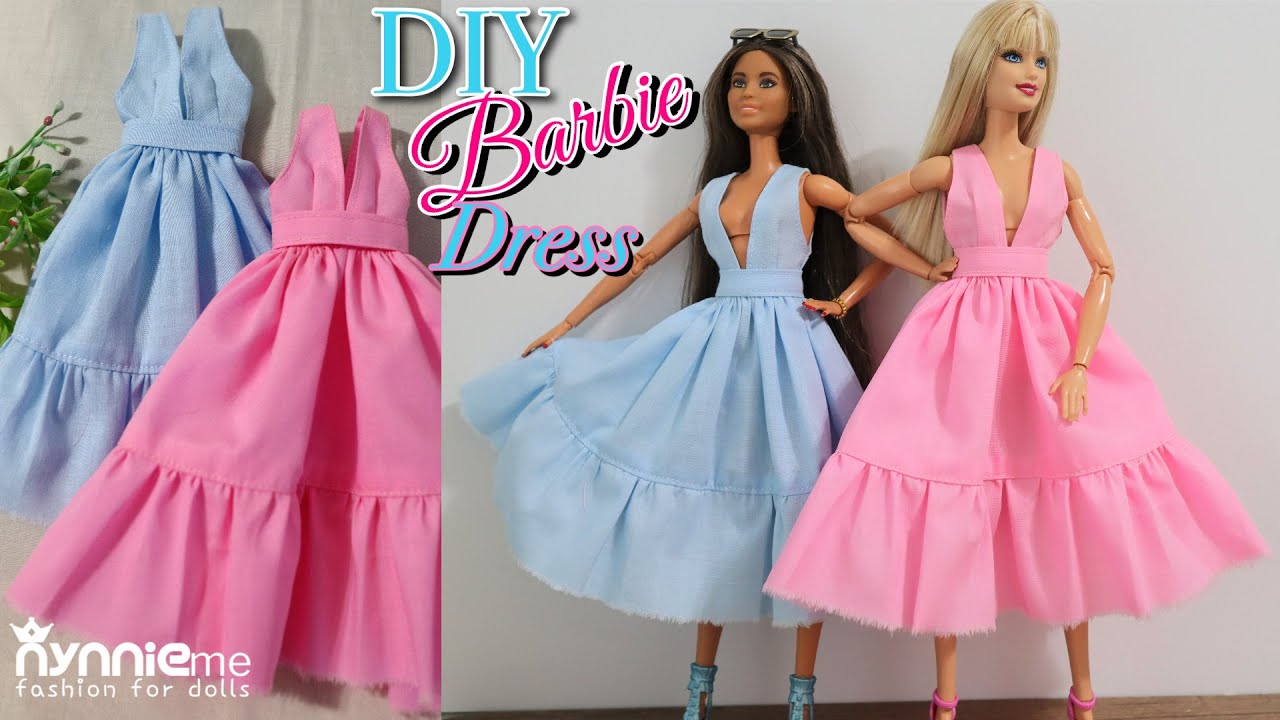 DIY Barbie Dress V Neck Midi Dress Summer Style | nynnie me