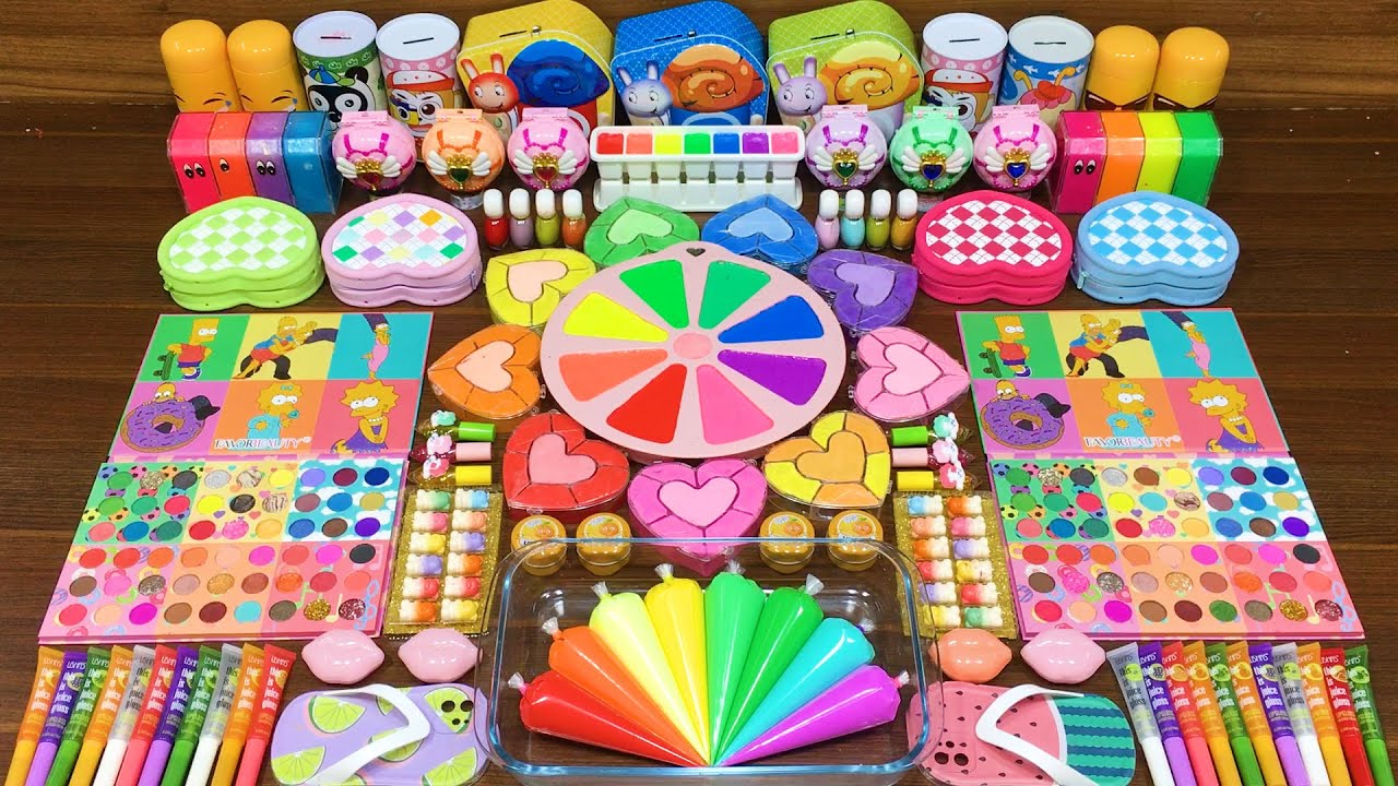 RAINBOW HEART! Mixing random into CLAY slime!Satisfying Diana Slime #484