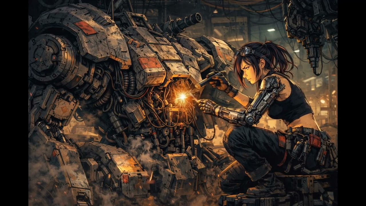 Cyber Mech showdown/ Cyberpunk Synthwave music.#cyberpunksoundscapes #lofimusic #electronicmusic 