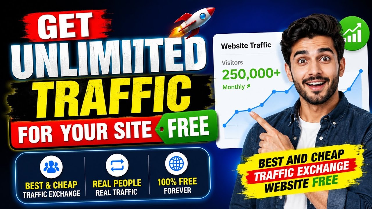 Get Unlimited FREE Website Traffic in 2026 🚀 | Best Cheap Traffic Exchange Website for Bloggers