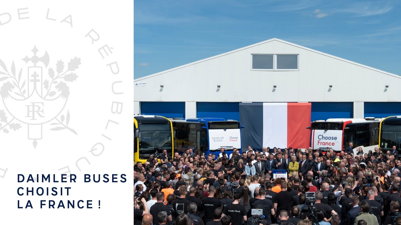 Annonce des investissements de Daimler Buses dans le cadre de Choose France à Ligny-en-Barrois.