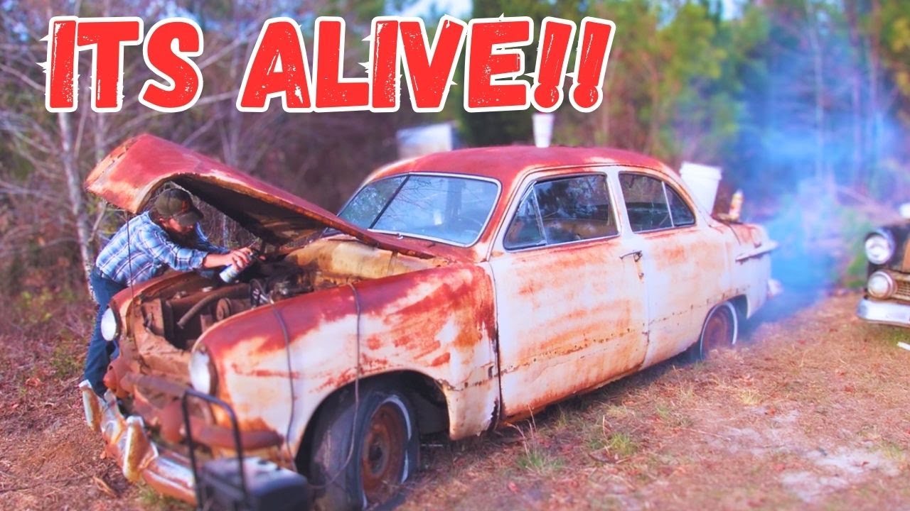 LOCKED UP 1951 Ford Flathead V8 - FIRST START AND IDLE AFTER 58 YEARS!