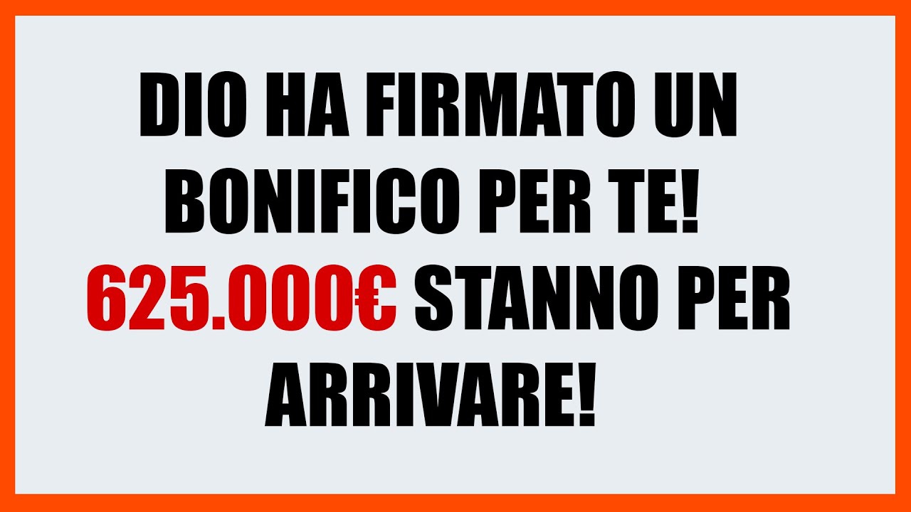 DIO HA ORDINATO UNA TRASFERENZA FINANZIARIA A TUO NOME – GUARDALO PRIMA CHE SPARISCA