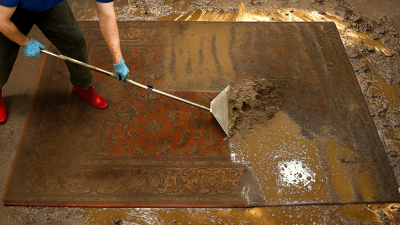 I Cleaned The DIRTIEST 60-Year-Old Persian Carpet Ever!