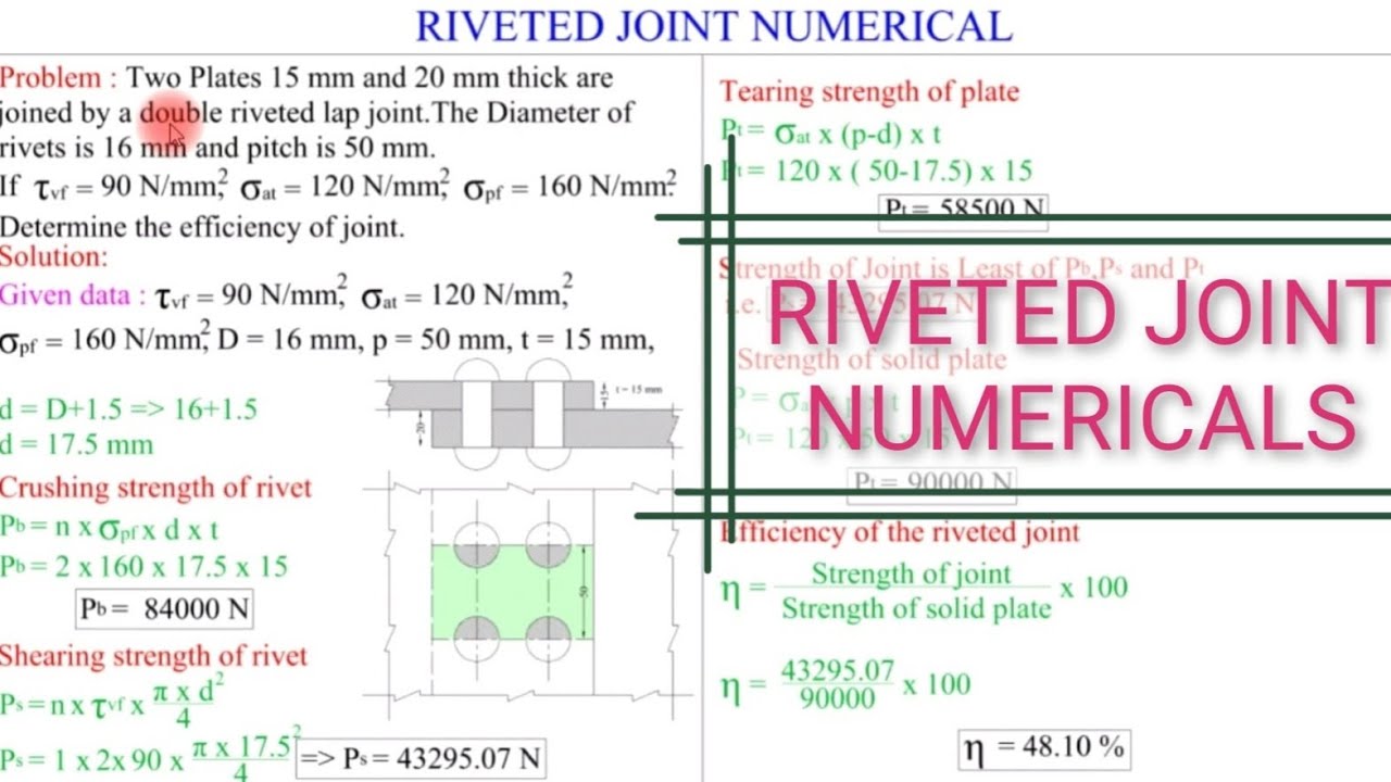 Riveted joint (Numericals)