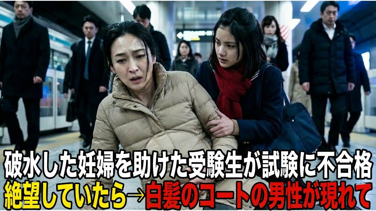 受験当日、駅で破水した妊婦さんを助けた15歳。試験は1科目しか受けられず不合格→夢を諦めかけた時、助けた妊婦さんの父親が現れて…【感動する話】