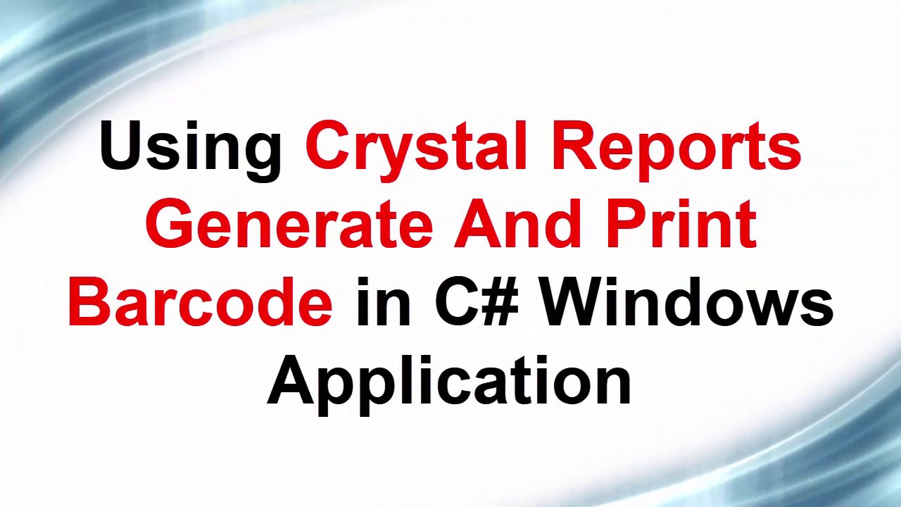 Using Crystal Reports Generate And Print Barcode in C#