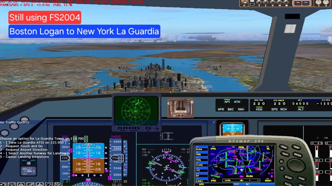 Boston Logan Takeoff to LaGuardia Landing | FS2004 A320