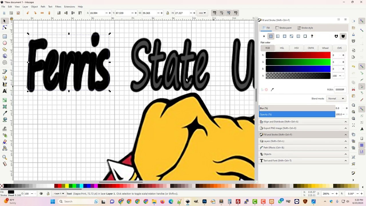Ferris State University Redrawing In Inkscape