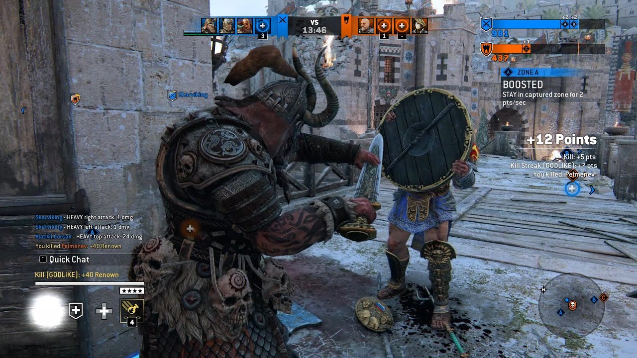 [For Honor] Multiplayer 4Vs4 Viking Warlord  Gameplay