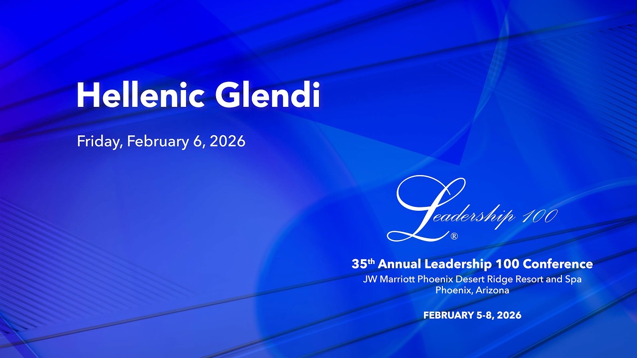 Hellenic Glendi on February 6th, 2026 at the 35th Annual Leadership 100 Conference in Phoenix, AZ