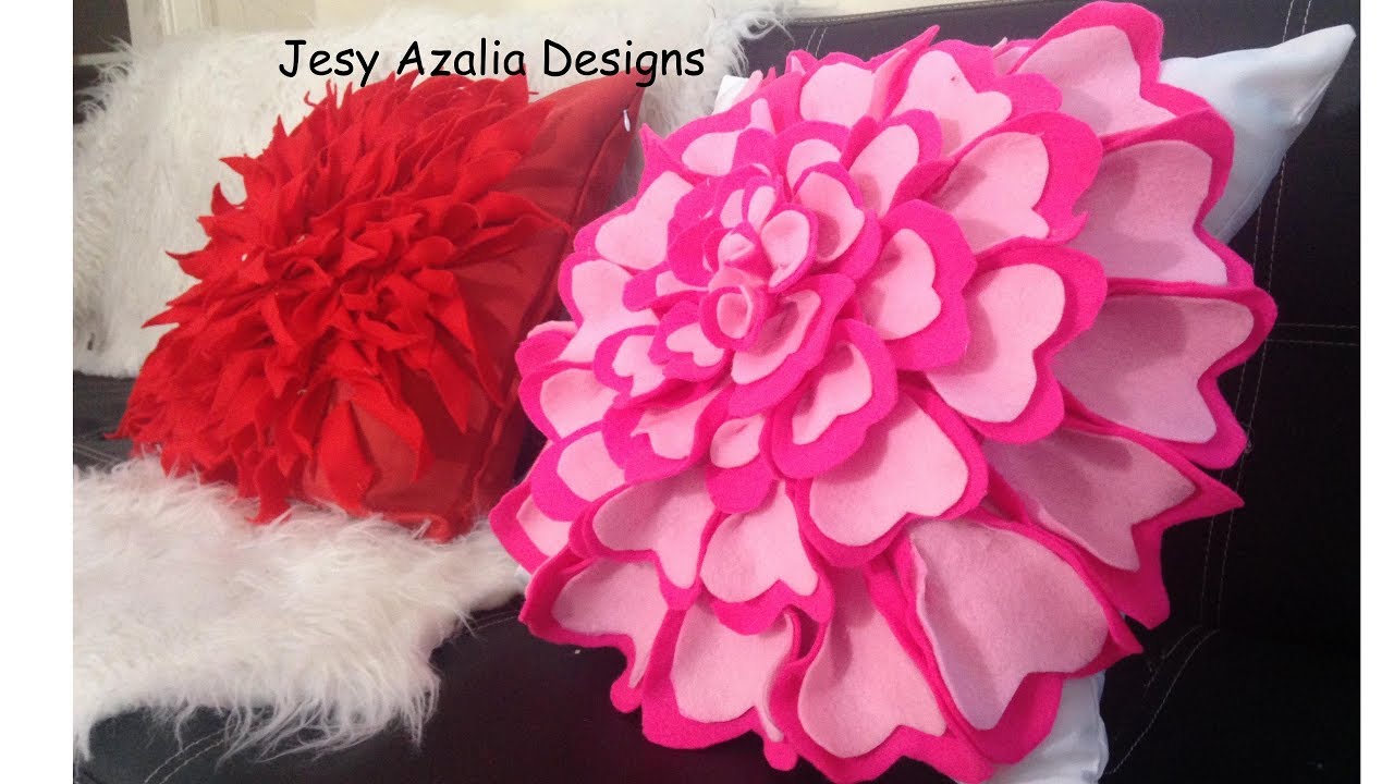 Cushion cover makeover ideas.DIY FLOWER CUSHION