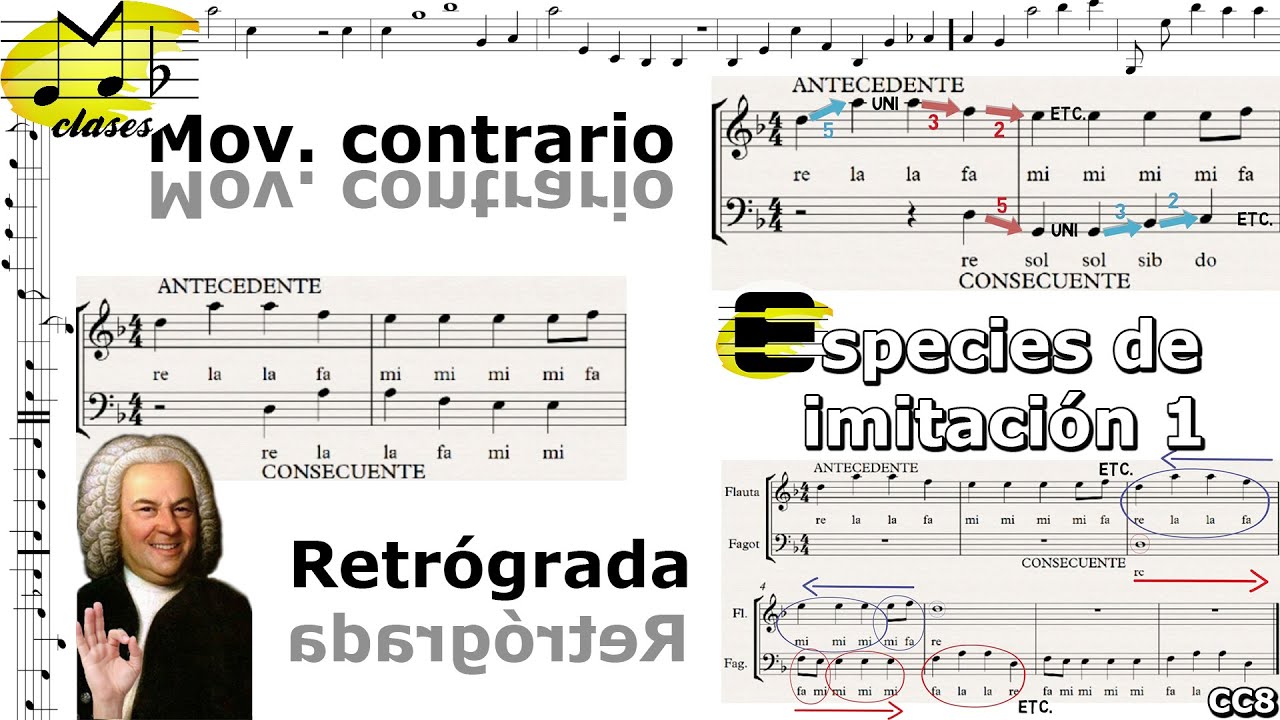 🎶🎼Imitación por movimiento directo, contrario y retrógrada. Especies de imitación 1. Contrapunto 9🎼🎶