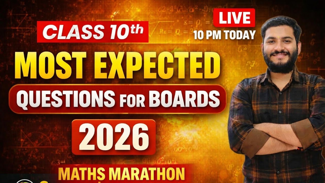 Boards 2026 🔥 Class 10 Maths Most Expected Questions | LIVE Maths Marathon | Guruvesh Classes