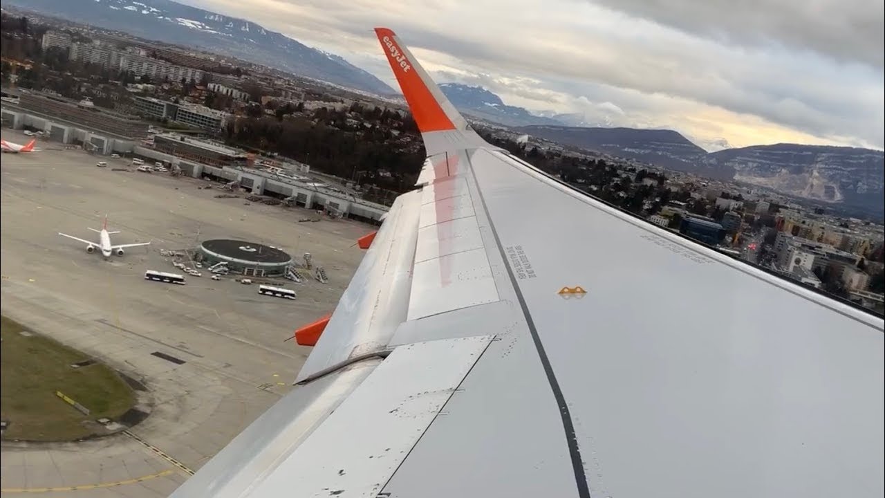 TERMINAL VIEW | easyJet A320 Takeoff from Geneva Airport