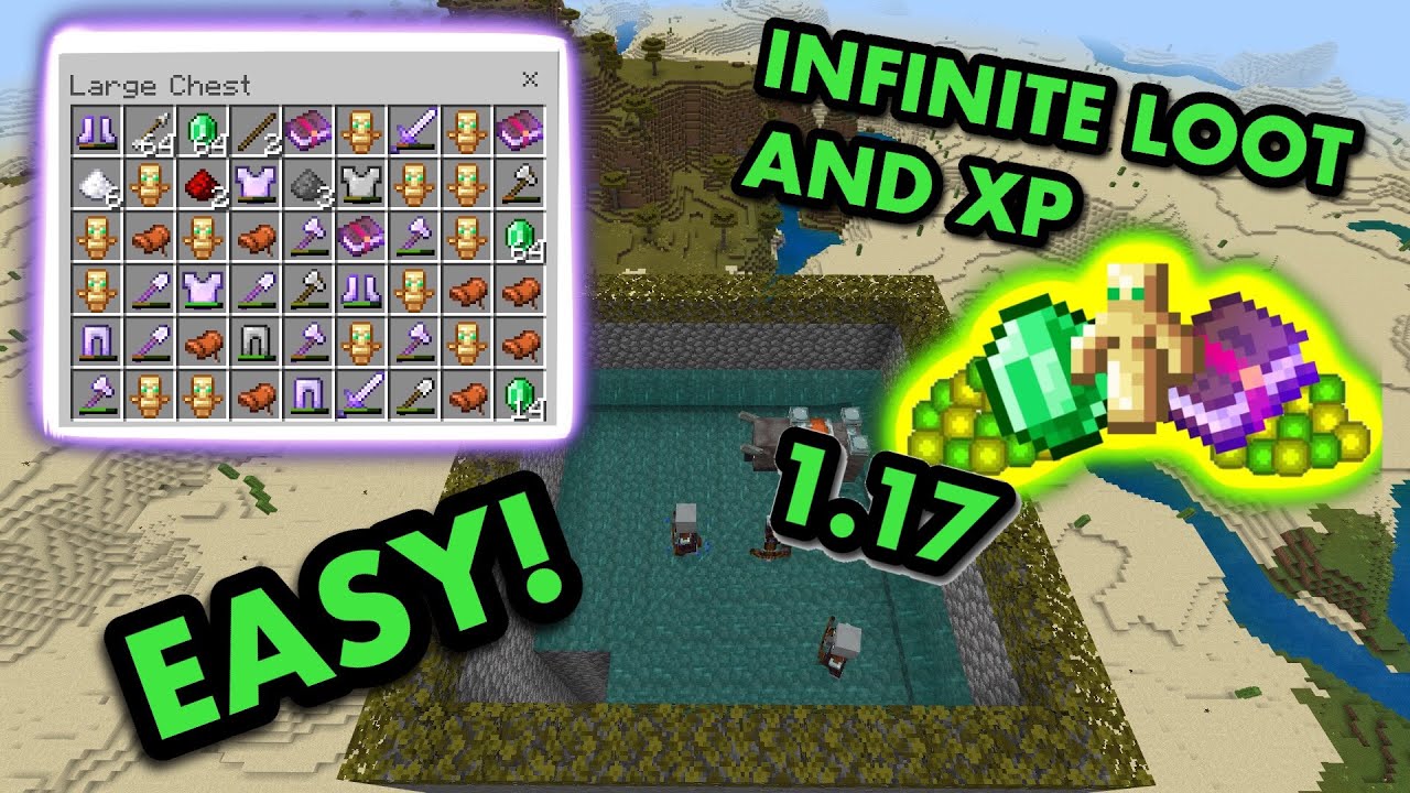 SIMPLE 1.17 AFK RAID FARM TUTORIAL in Minecraft Bedrock (MCPE/Xbox/PS4/Nintendo Switch/Windows10)