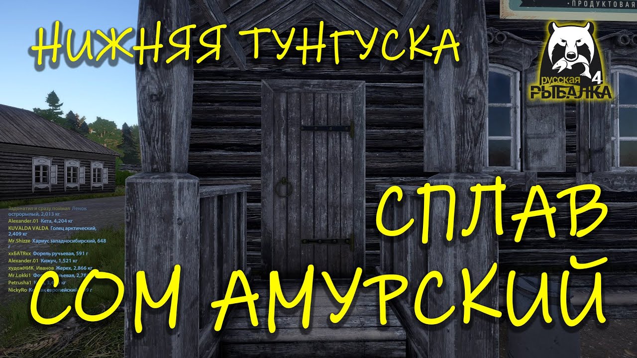 Русская рыбалка 4 рр4 Нижняя тунгуска Сом амурский сплавом