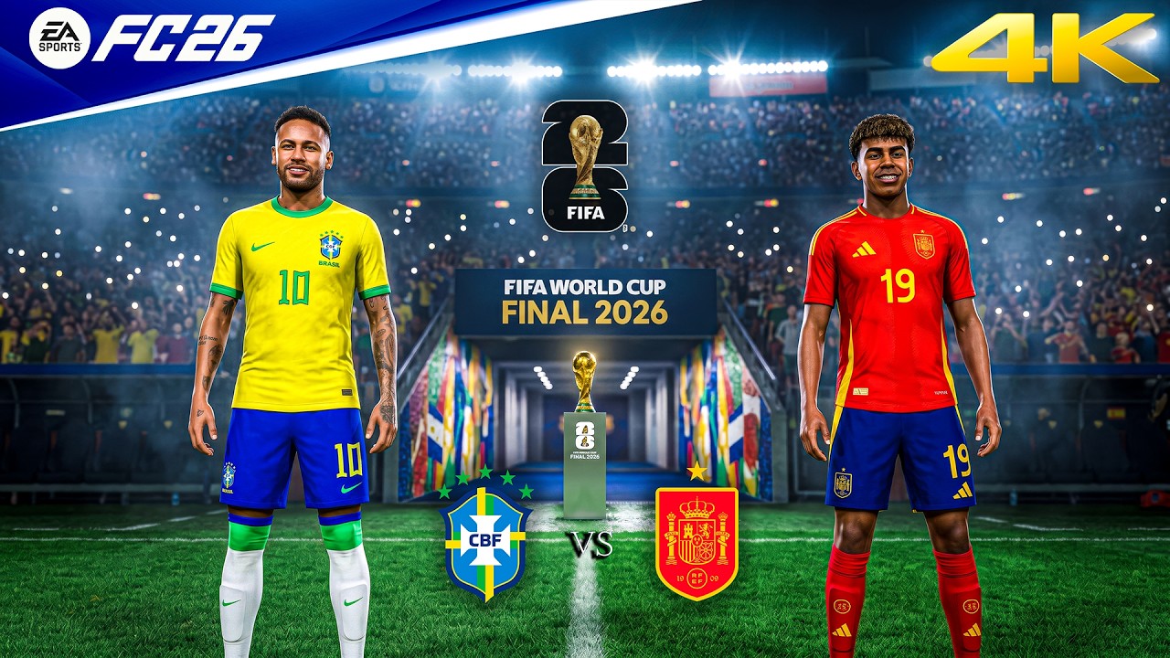 FIFA 26 - Бразилия против Испании - Финальный матч чемпионата мира по футболу FIFA | Геймплей на ...