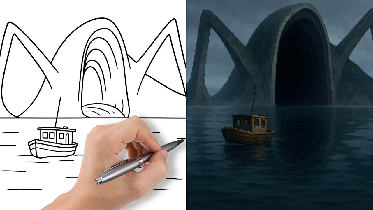 How to Draw GIANT Sea Eater Monster - Step by Step Tutorial