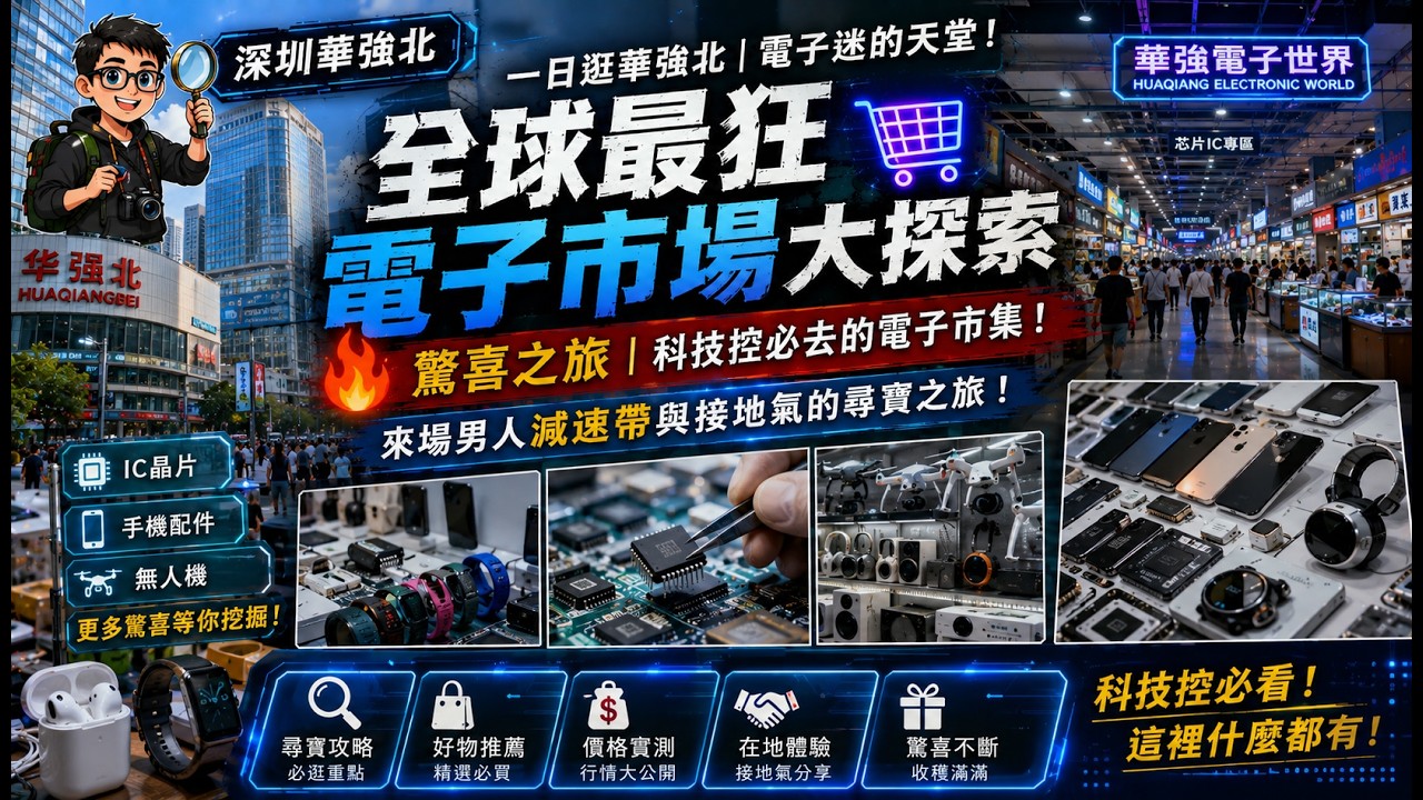 【深圳華強北】一日逛華強北｜電子迷的天堂！全球最狂電子市場大探索 🔥驚喜之旅｜科技控必去的電子市集！一場最接地氣的尋寶之旅！