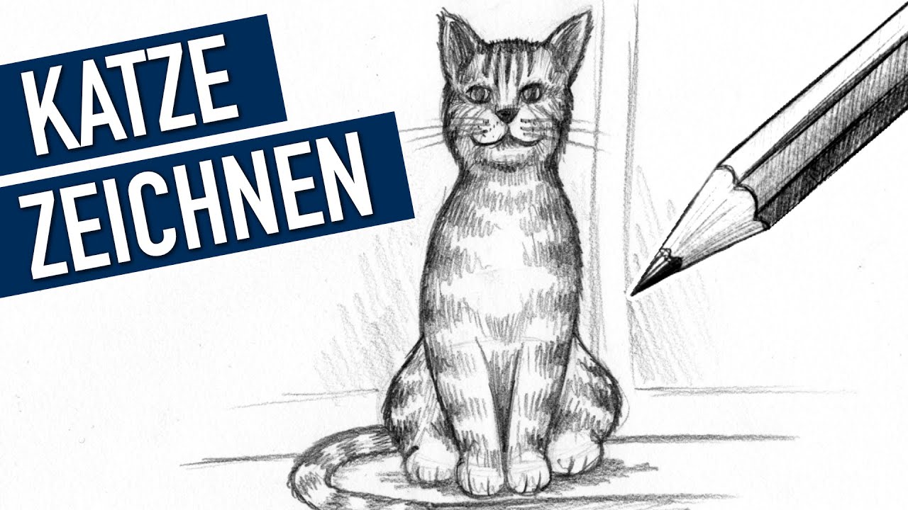 Katze Zeichnen Schritt für Schritt Übung - Einfache Übung für Anfänger