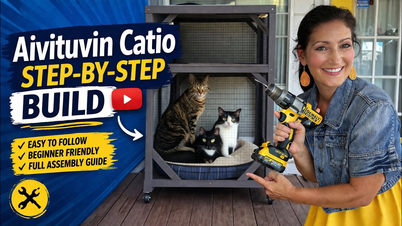 Aivituvin Prefab Catio How to Put Together Cat Enclosure Unboxing Setup Tips Modification & Demo