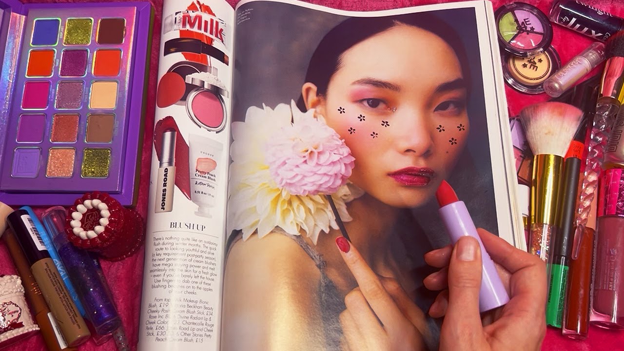 ASMR Applying Makeup to Magazines (Whispered)