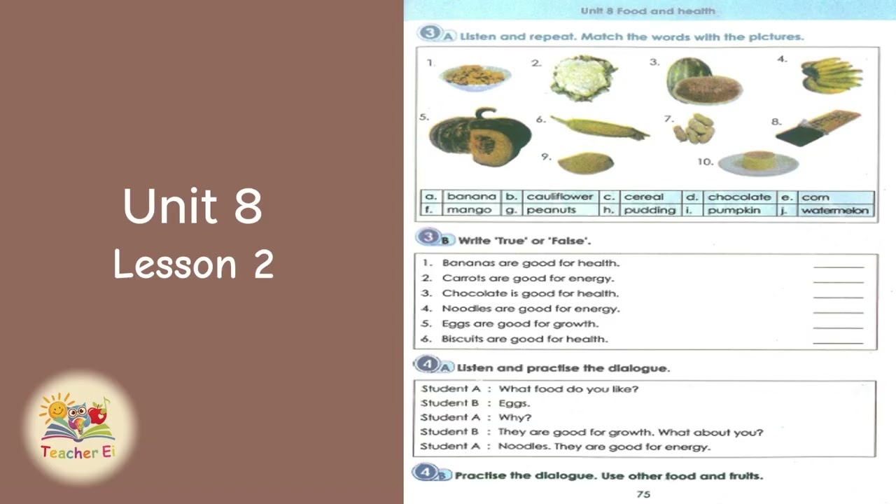 Grade 4 | English Unit 8 | Lesson 2 | What is a healthy food?