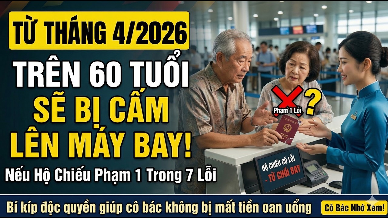LUẬT MỚI 4/2026: TỪ CHỐI BAY Người Trên 60 Tuổi Nếu Hộ Chiếu Mắc 7 Lỗi Này! Cô Bác Nhớ Xem Ngay!
