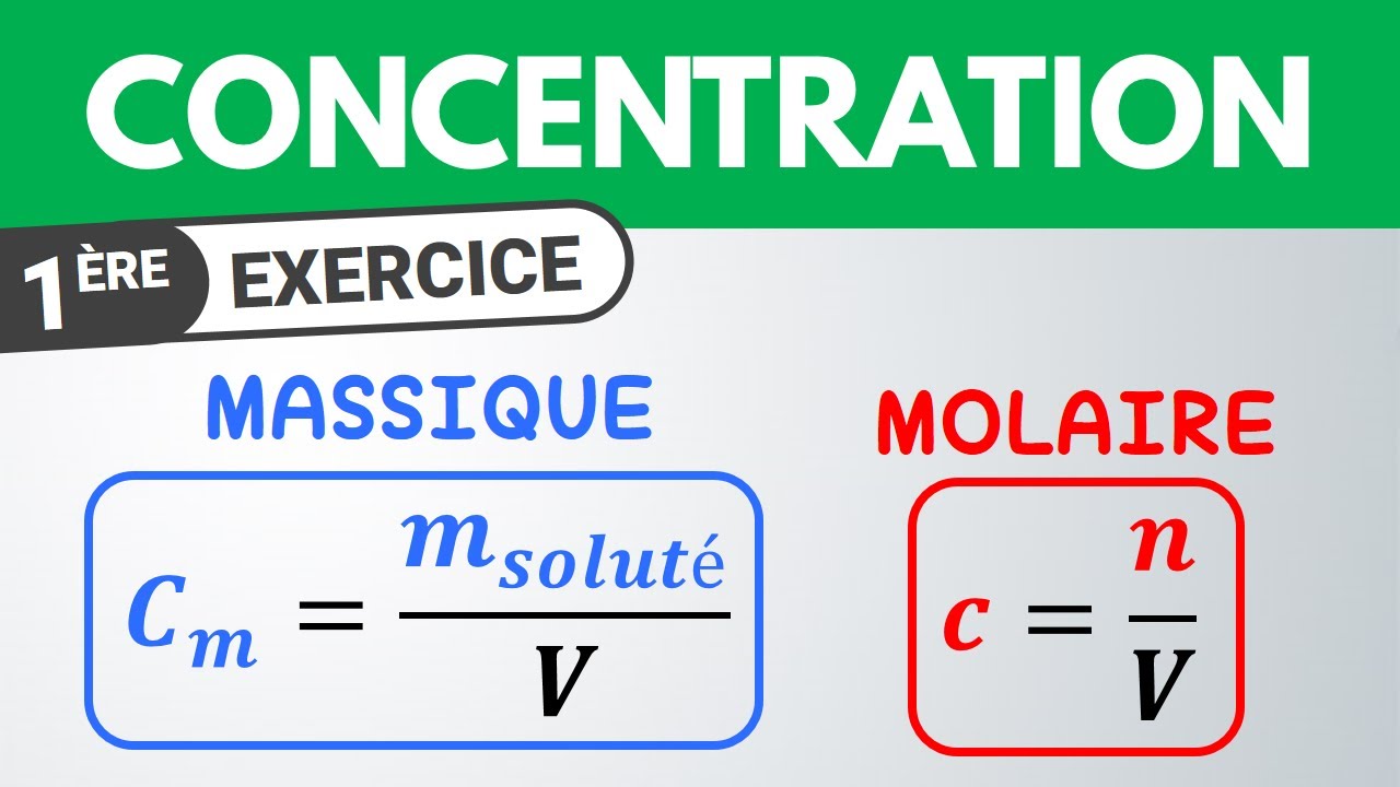 Calculer une concentration massique et molaire | Exercice | Chimie