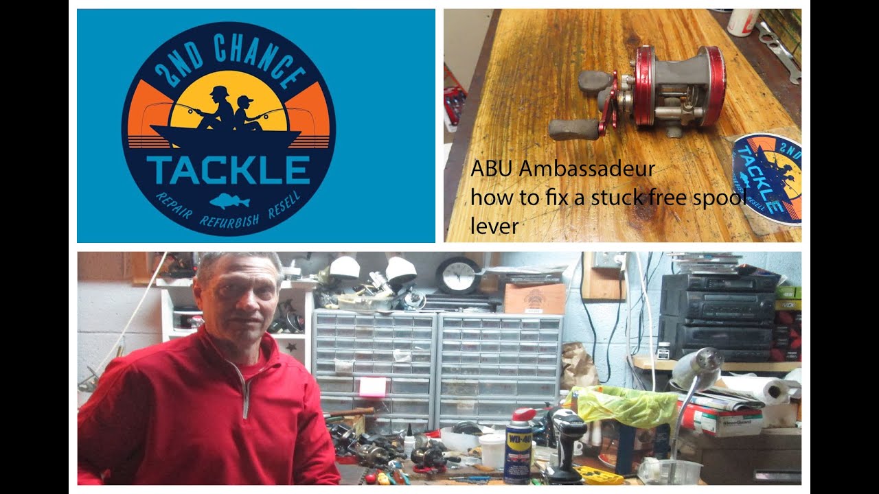 How to service a stuck free spool release lever on an Abu Ambassadeur fishing reel