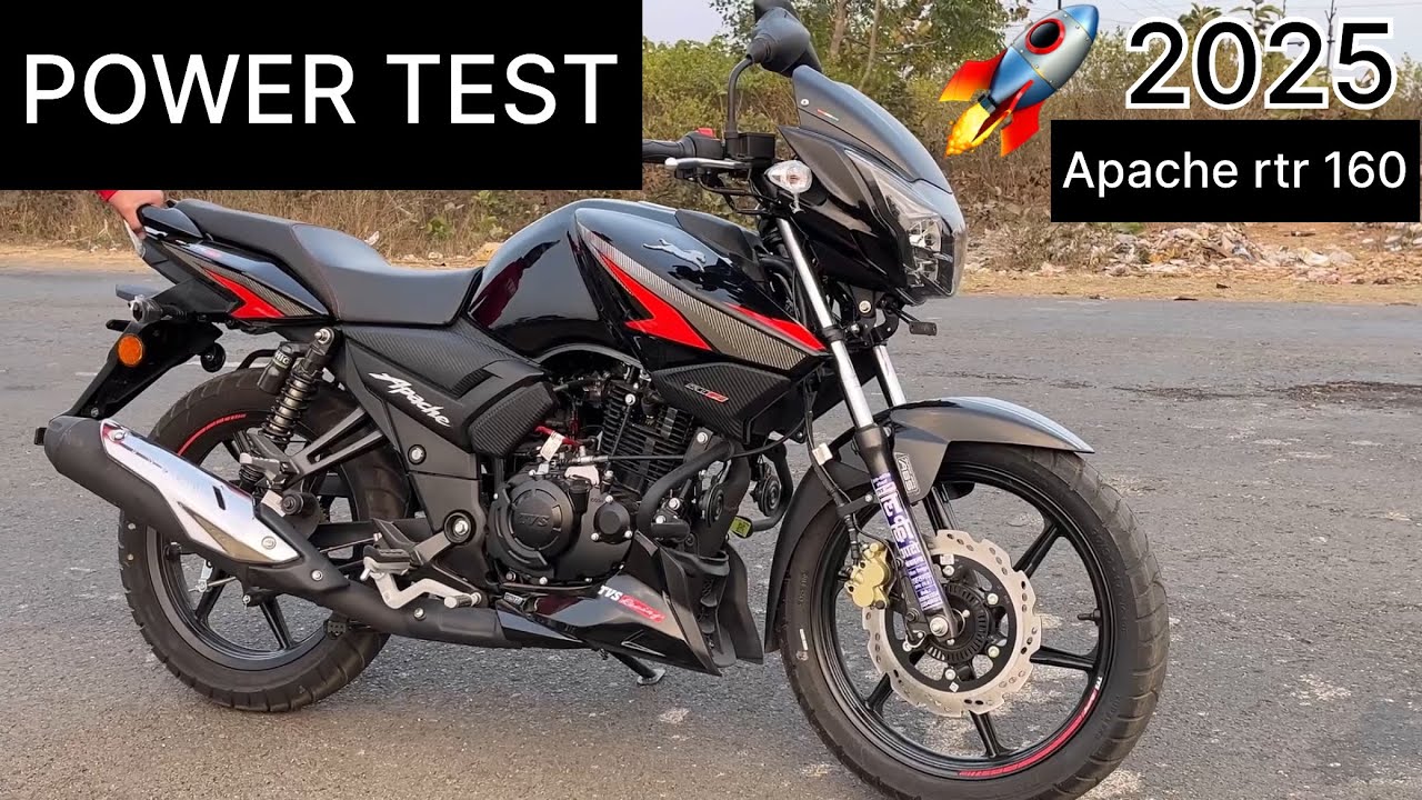 TVS Apache RTR 160 2v base model power test pickup test 2025 #apachertr1602v #racingbikes 