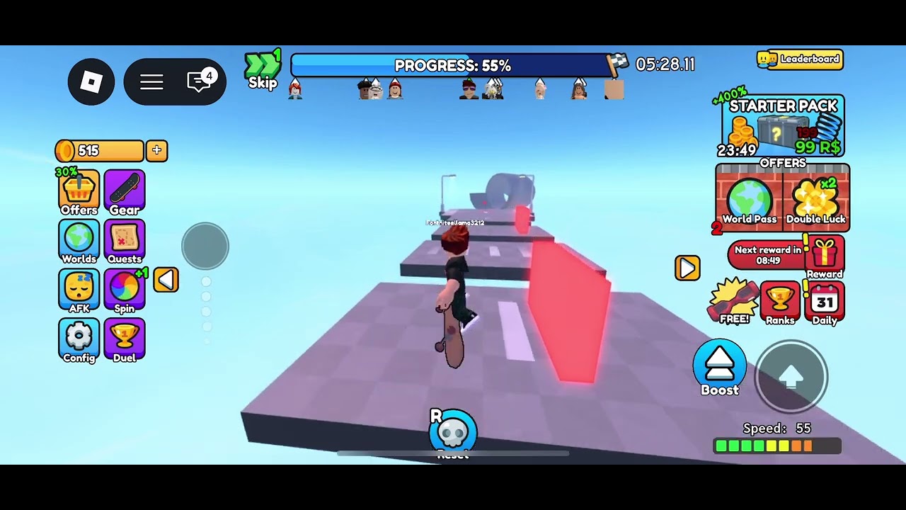 Becoming a master skateboarder(skateboard obby)