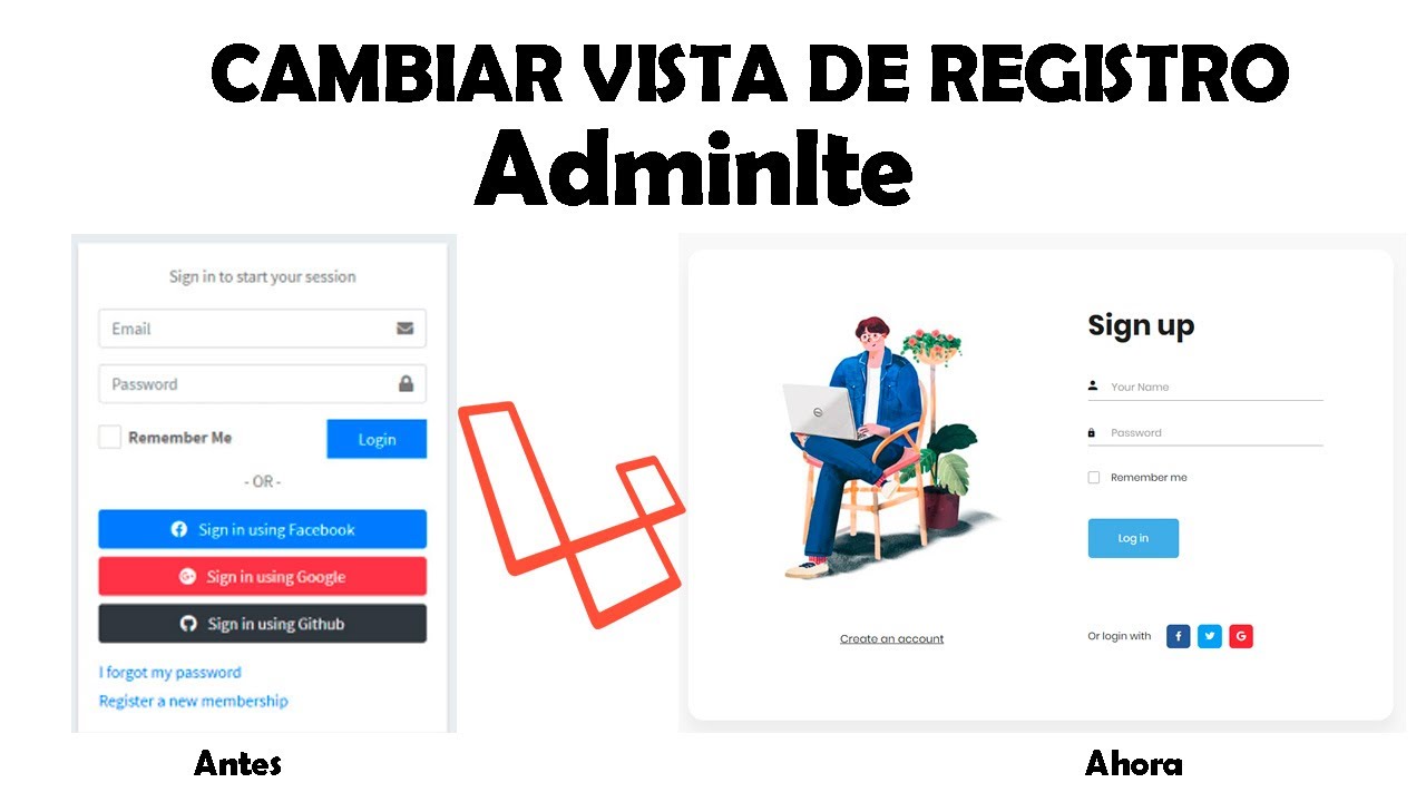 Cambiar la vista de registro de Adminlte en Laravel😎 - Autenticación Parte 6