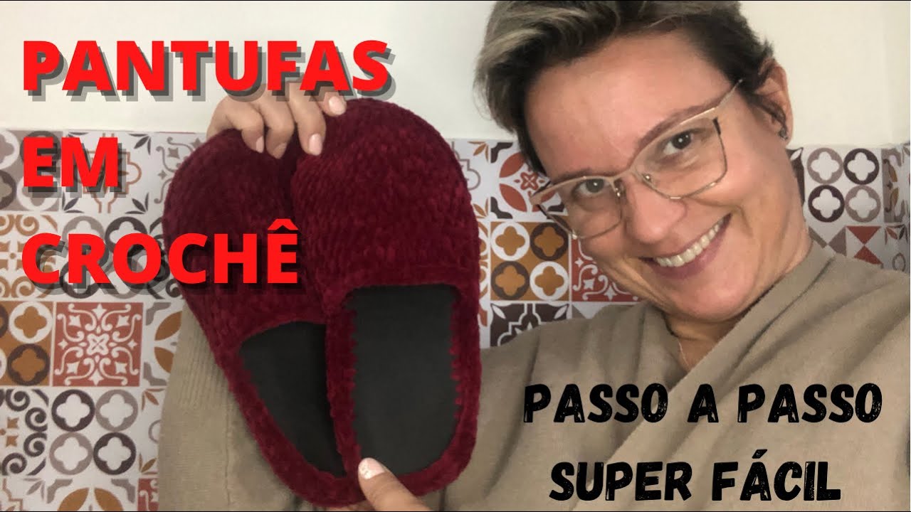 COMO FAZER PANTUFAS EM CROCHÊ PASSO A PASSO #croche #croche_arteflor #artesanato