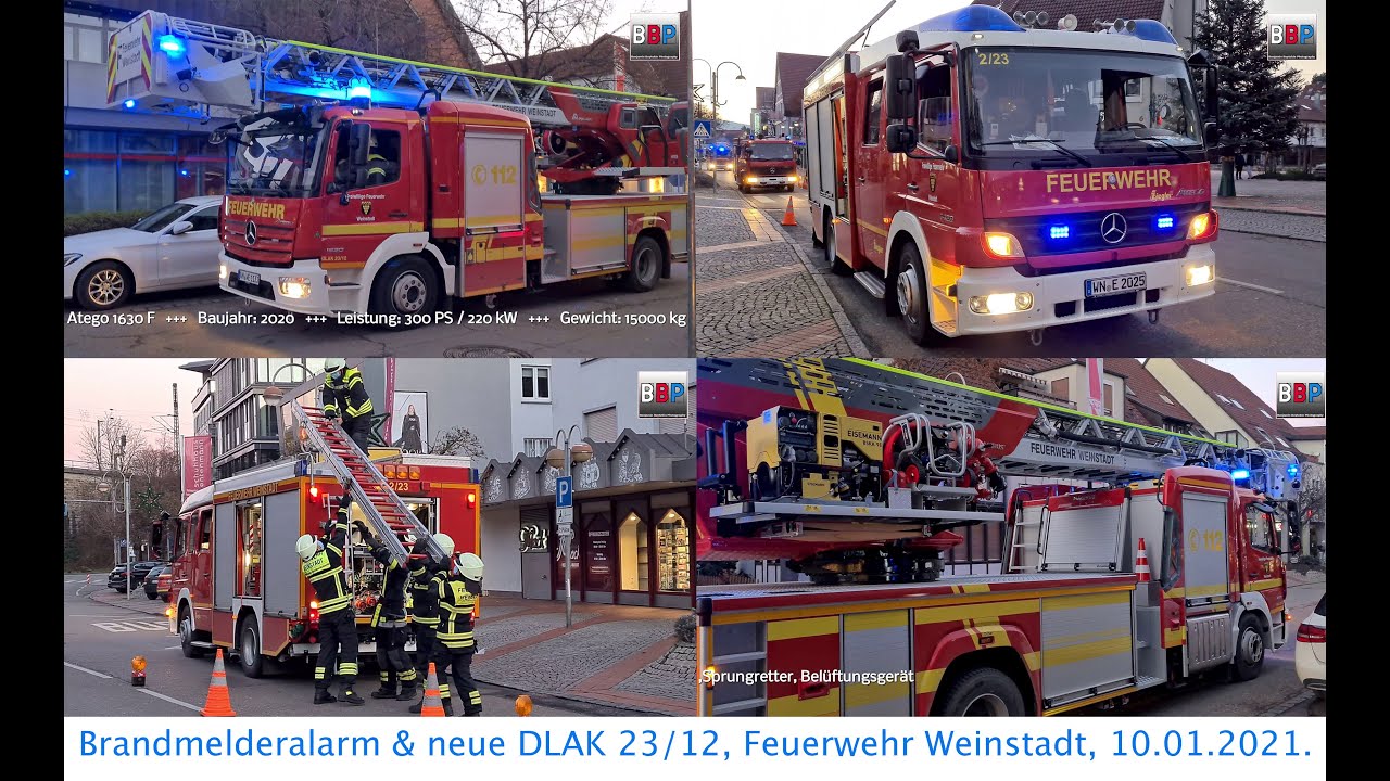 BMA / AFA - Feuerwehr rückt an / Responding Units & NEW DLAK / Ladder Truck, Weinstadt, 10.01.2021.