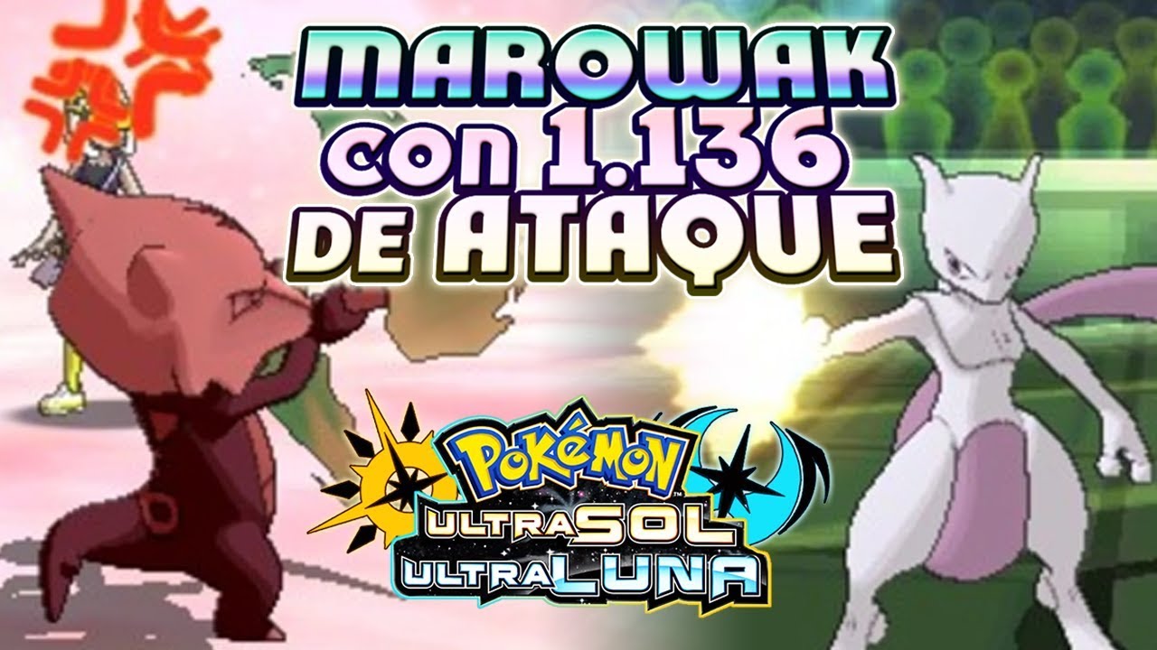 MAROWAK DE ALOLA CON 1136 DE ATAQUE FÍSICO Y SIN BOOSTEOS! KO DE UN GOLPE A TODOS! POKÉMON USUM