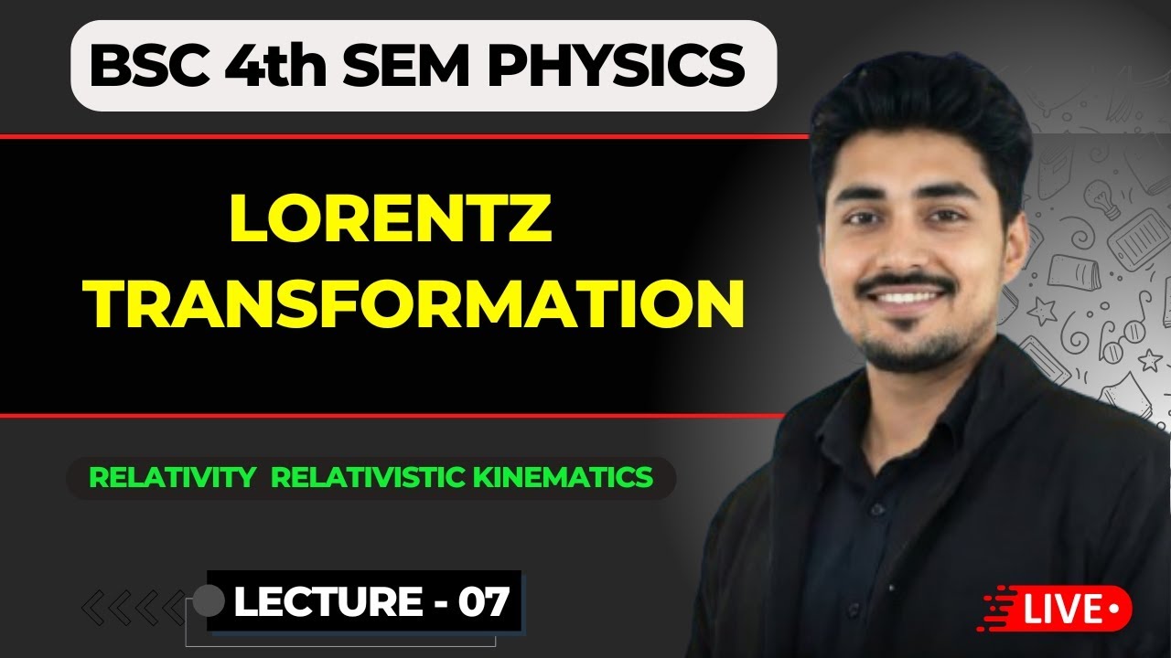 Lorentz Transformation Equation | Relativity Relativistic Kinematics | Bsc 4th Semester Physics 