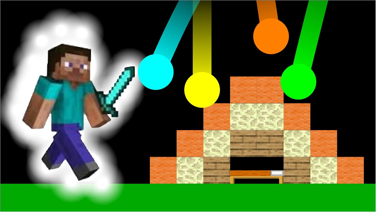 Bed Destruction - Minecraft Bedwars Marble Battle in Algodoo
