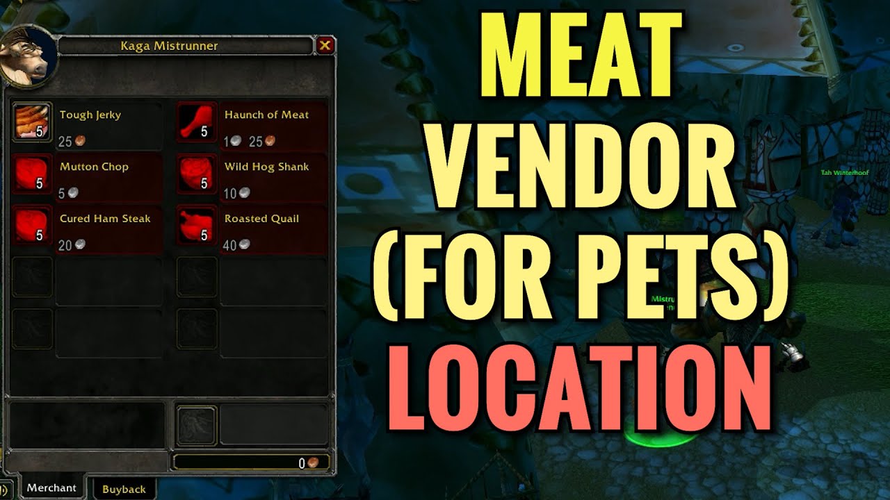 Thunder Bluff Meat Vendor Location (Hunter Pet Food) - WoW Classic
